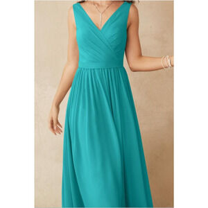 AW BRIDAL 6 S turquoise blue Gwyneth wedding bridesmaid maxi dress NEW B50